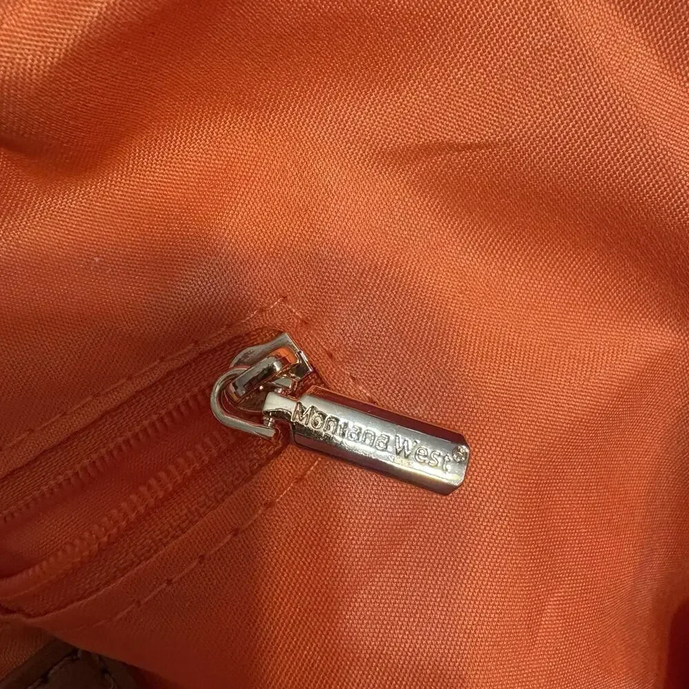 Montana West Purse Carry Tote Handbag Zip Orange‎ F5
